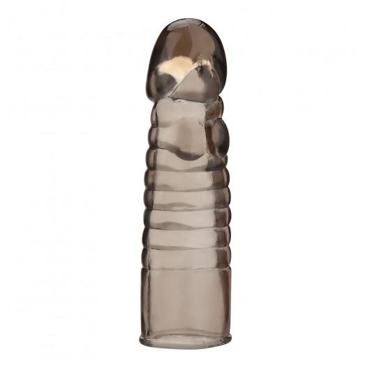 Дымчатая насадка-удлинитель Ribbed Realistic Penis Enhancing Sleeve Extension - 15,2 см. - BlueLine - в Брянске купить с доставкой