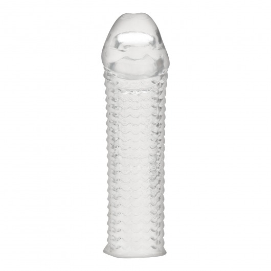 Текстурированная насадка на пенис Clear Textured Penis Enhancing Sleeve Extension - 16,5 см. - BlueLine - в Брянске купить с доставкой