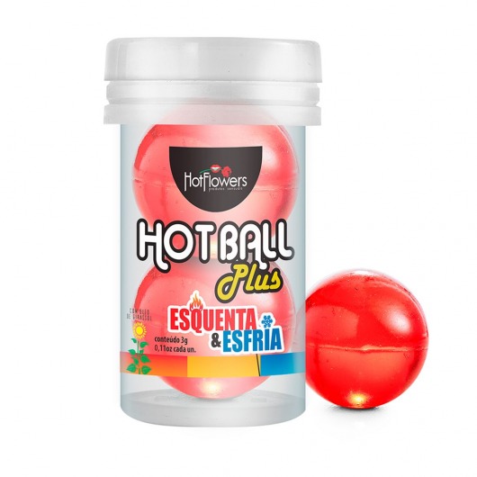 Лубрикант на масляной основе Hot Ball Plus с охлаждающе-разогревающим эффектом (2 шарика по 3 гр.) - HotFlowers - купить с доставкой в Брянске