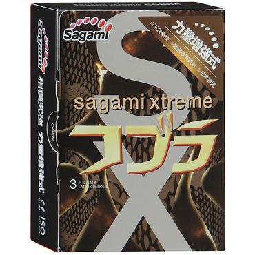 Суженные к основанию презервативы Sagami Xtreme COBRA - 3 шт. - Sagami - купить с доставкой в Брянске