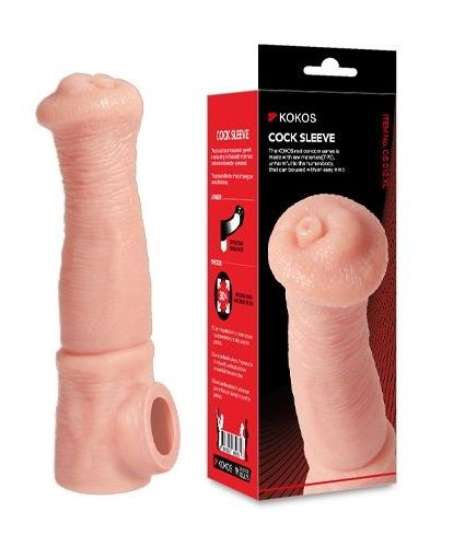 Телесная фантазийная насадка на член Cock Sleeve Size L - KOKOS - в Брянске купить с доставкой