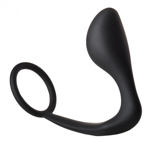 Черное эрекционное кольцо с анальной пробкой Anal Plug With Cockring - Dream Toys - в Брянске купить с доставкой