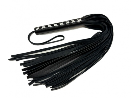 Кожаная плеть Sex Game с белым плетением на рукояти - 57 см. - БДСМ Арсенал - купить с доставкой в Брянске