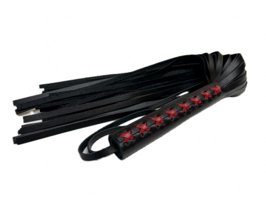 Кожаная плеть Sex Game с красным плетением на рукояти - 57 см. - БДСМ Арсенал - купить с доставкой в Брянске