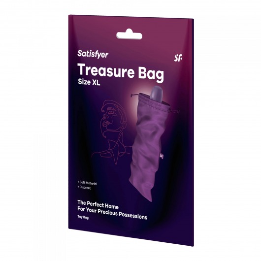 Фиолетовый мешочек для хранения игрушек Treasure Bag XL - Satisfyer - купить с доставкой в Брянске