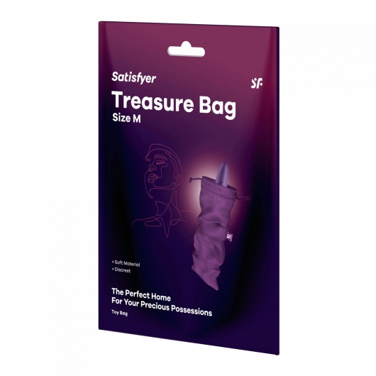 Фиолетовый мешочек для хранения игрушек Treasure Bag M - Satisfyer - купить с доставкой в Брянске