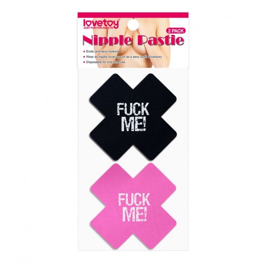 Набор из 2 пар пэстисов Cross Pattern Nipple Pasties - Lovetoy - купить с доставкой в Брянске