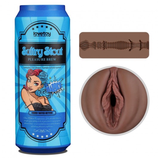 Коричневый мастурбатор-вагина Pleasure Brew Masturbator-Sultry Stout в банке - Lovetoy - в Брянске купить с доставкой