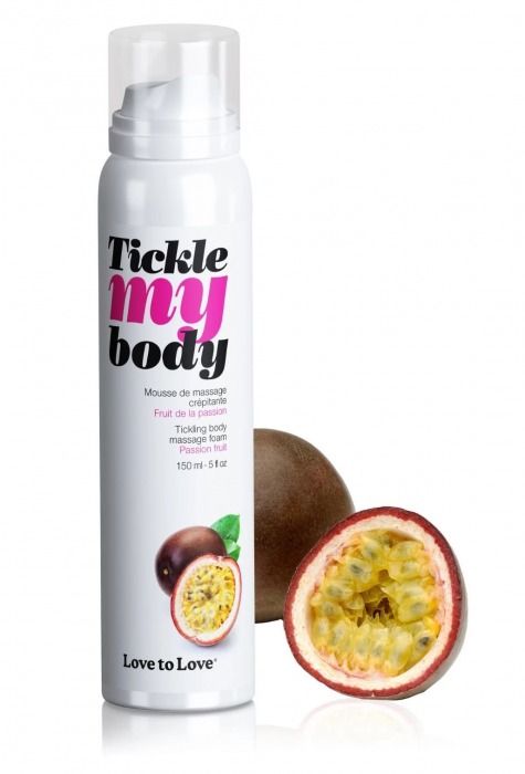 Массажная хрустящая пенка Tickle my body с ароматом маракуйи - 150 мл. - Love to Love - купить с доставкой в Брянске