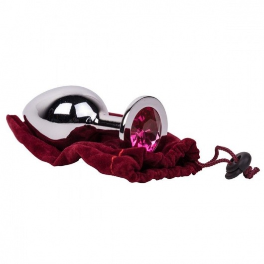 Большой стальной плаг с розовым кристаллом Pink Bubble Gum - 9,5 см. - Erotic Fantasy - купить с доставкой в Брянске