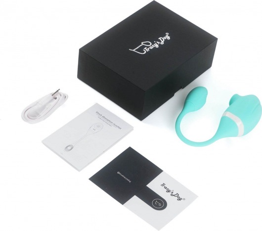 Мятный вакуумный вибростимулятор Tadpole Vibrating Dual Stimulation с виброхвостиком - Tracy s Dog