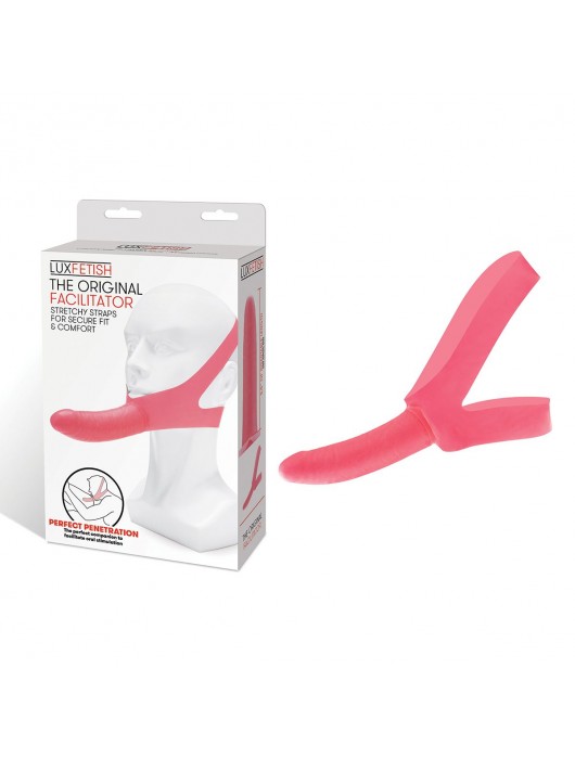 Розовый фаллоимитатор с креплением на лицо The Original Facilitator - 14 см. - Lux Fetish - купить с доставкой в Брянске