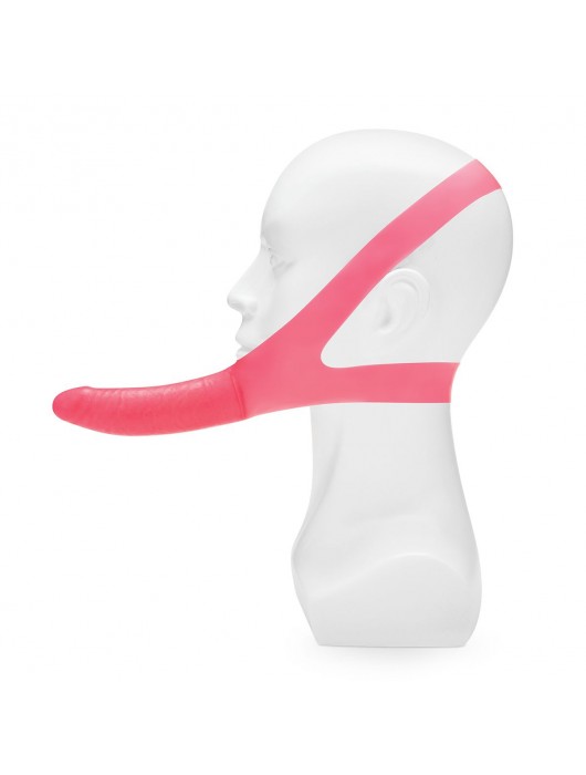 Розовый фаллоимитатор с креплением на лицо The Original Facilitator - 14 см. - Lux Fetish - купить с доставкой в Брянске