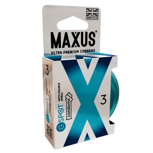 Презервативы Maxus G spot с двойной спиралью - 3 шт. - Maxus - купить с доставкой в Брянске