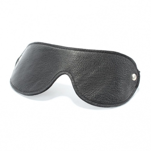 Черная кожаная маска на глаза - БДСМ Арсенал - купить с доставкой в Брянске