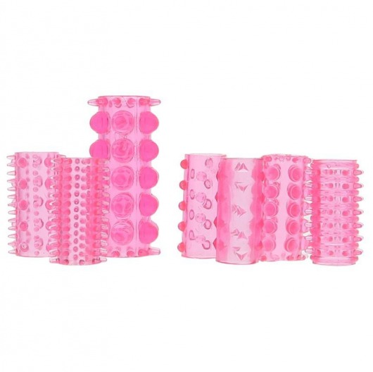 Набор из 7 розовых насадок на пенис ONE-A-DAY PENIS SLEEVES PINK - Seven Creations - в Брянске купить с доставкой