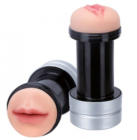 Двусторонний мастурбатор REALSTUFF 2 IN 1 HUMMER MOUTH   VAGINA - ротик и вагина - Dream Toys - в Брянске купить с доставкой