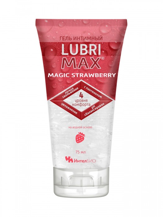 Интимный гель-смазка на водной основе Lubrimax Magic Strawberry - 75 мл. - ИнтелБИО - купить с доставкой в Брянске