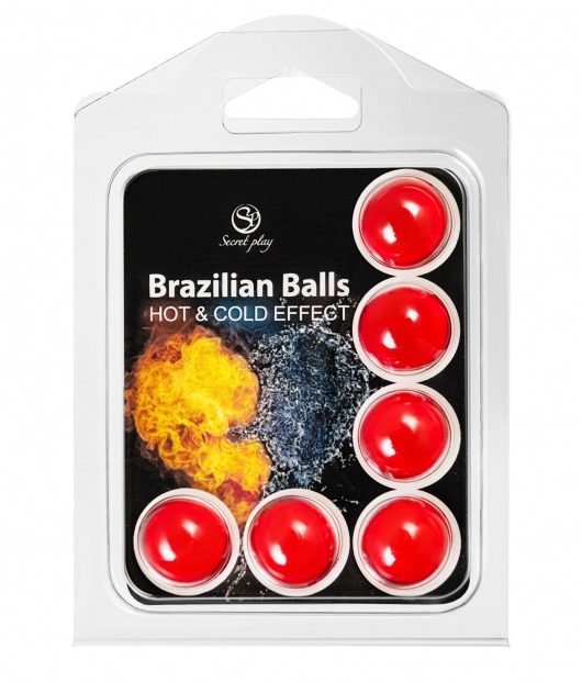 Набор из 6 шариков с массажным маслом Brazilian Balls с охлаждающим и разогревающим эффектом - Secret Play - купить с доставкой в Брянске