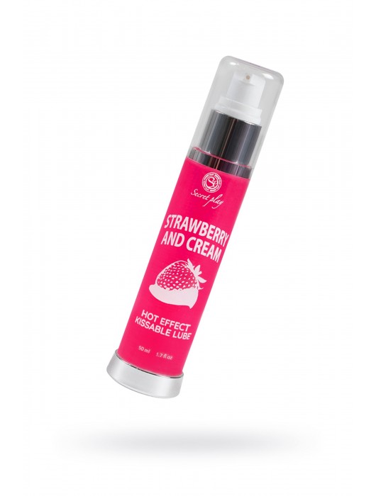 Массажное масло 2-в-1 с разогревающим эффектом и вкусом клубники со сливками - 50 мл. - Secret Play - купить с доставкой в Брянске