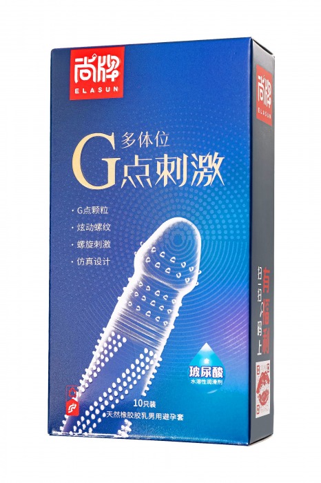 Ультратонкие презервативы Elasun G-spot stimulation с ребрами и точками - 10 шт. - Elasun - купить с доставкой в Брянске