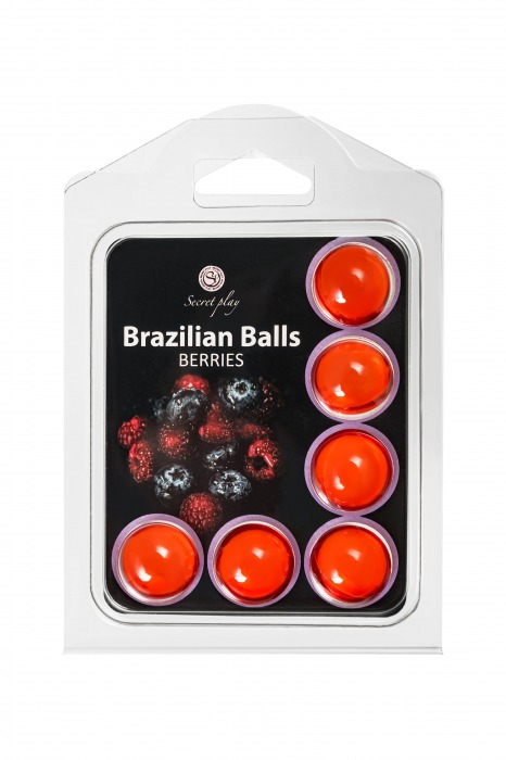 Набор из 6 шариков с массажным маслом Brazilian Balls с ароматом ягод - Secret Play - купить с доставкой в Брянске