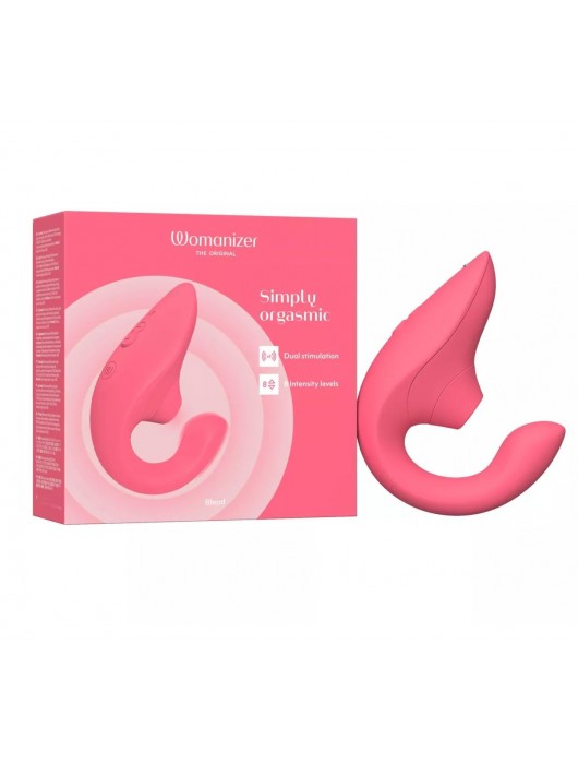 Розовый вибромассажер для двойной стимуляции Womanizer Blend - Womanizer