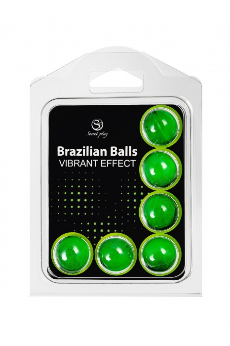 Набор из 6 шариков с массажным маслом Brazilian Balls с эффектом вибрации - Secret Play - купить с доставкой в Брянске