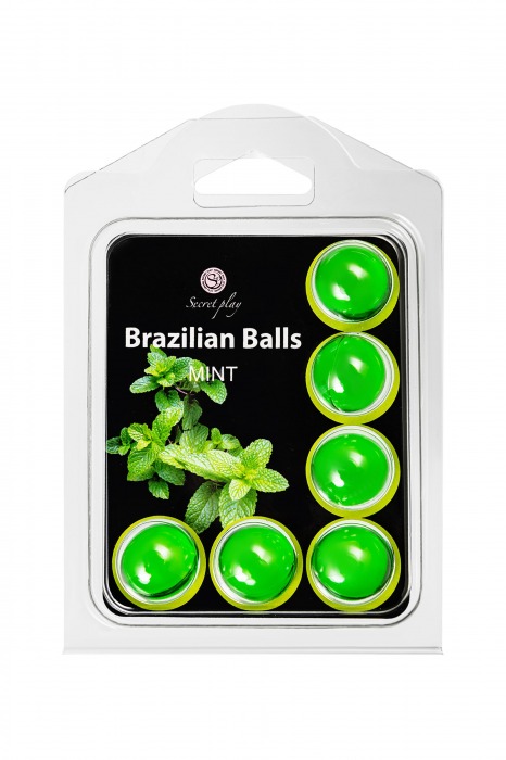 Набор из 6 шариков с массажным маслом Brazilian Balls с ароматом мяты - Secret Play - купить с доставкой в Брянске