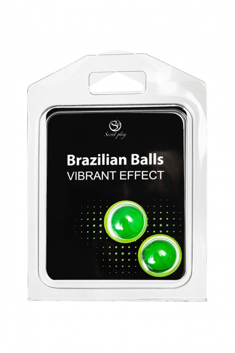 Набор из 2 шариков с массажным маслом Brazilian Balls с эффектом вибрации - Secret Play - купить с доставкой в Брянске