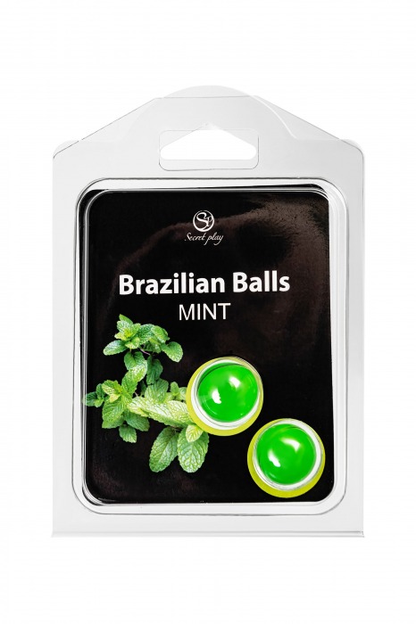 Набор из 2 шариков с массажным маслом Brazilian Balls с ароматом мяты - Secret Play - купить с доставкой в Брянске