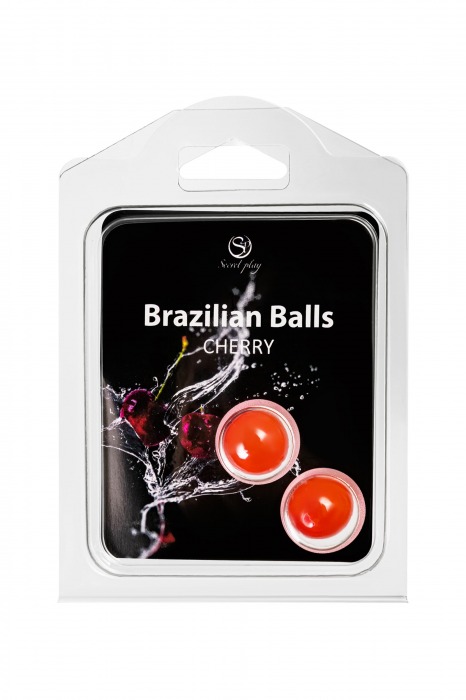 Набор из 2 шариков с массажным маслом Brazilian Balls с ароматом вишни - Secret Play - купить с доставкой в Брянске