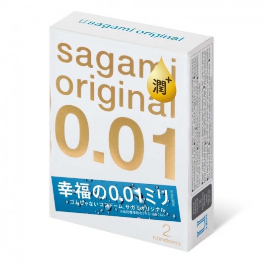 Увлажнённые презервативы Sagami Original 0.01 Extra Lub - 2 шт. - Sagami - купить с доставкой в Брянске