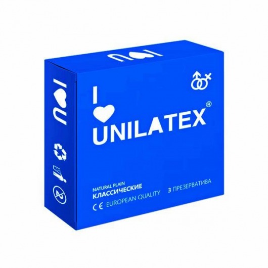 Классические презервативы Unilatex Natural Plain - 3 шт. - Unilatex - купить с доставкой в Брянске