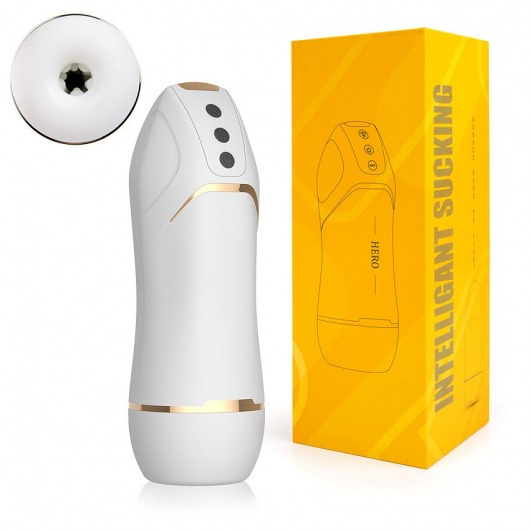 Белый вибромастурбатор Hero с режимом вакуума - A-LOVING - в Брянске купить с доставкой