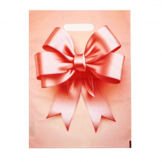 Пакет с принтом в виде банта с вырубной ручкой (30х40 см) - Сима-Ленд - купить с доставкой в Брянске