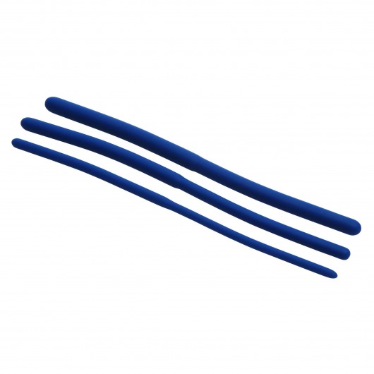 Набор из 3 синих силиконовых уретральных расширителей Invasion Silicone Urethral Sound Trainer Set - XR Brands - купить с доставкой в Брянске