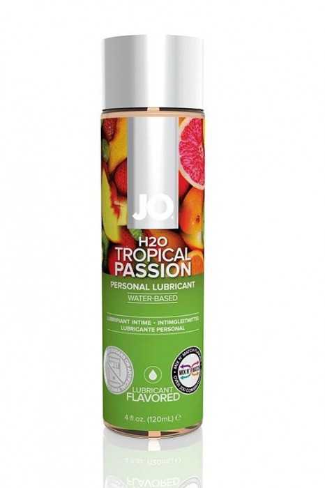 Лубрикант на водной основе с ароматом тропических фруктов JO Flavored Tropical Passion - 120 мл. - System JO - купить с доставкой в Брянске