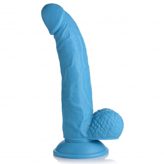 Голубой фаллоимитатор на присоске 7.5  Dildo with Balls - 21,5 см. - XR Brands