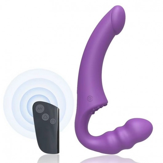 Фиолетовый безремневой страпон Straples Strap-On Dildo - Erokay - купить с доставкой в Брянске