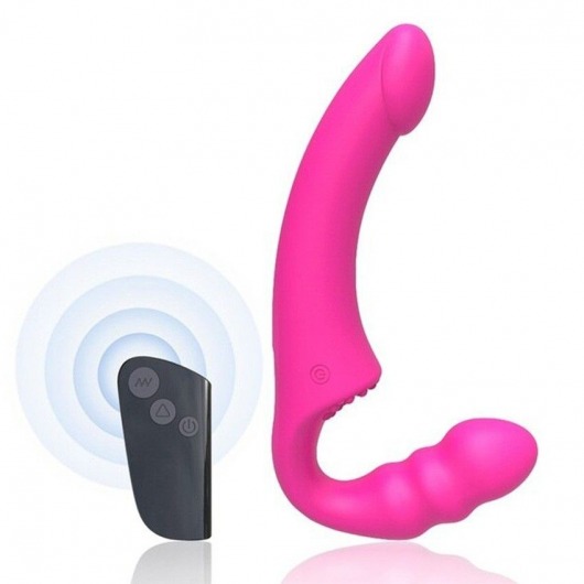 Розовый безремневой страпон Straples Strap-On Dildo - Erokay - купить с доставкой в Брянске