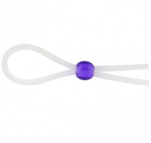 Прозрачное лассо с фиолетовой бусиной SILICONE COCK RING WITH BEAD LAVENDER - NMC - в Брянске купить с доставкой