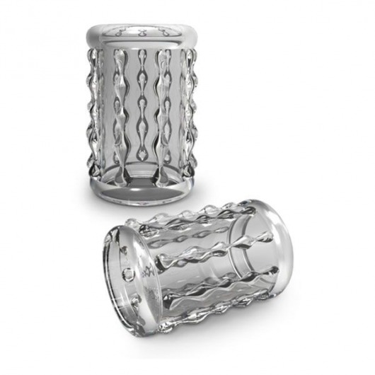 Прозрачная насадка с бороздками STAY HARD COCK SLEEVE 04 CLEAR - Blush Novelties - в Брянске купить с доставкой