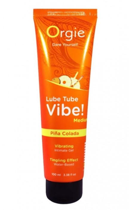 Гель с эффектом вибрации Lube Tube Vibe Medium Pina Colada - 100 мл. - ORGIE - купить с доставкой в Брянске