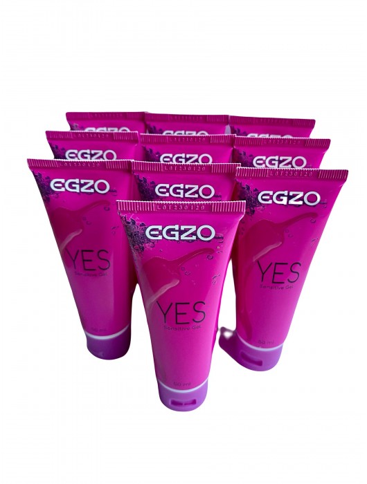 Набор из 10 согревающих лубрикантов на водной основе Egzo Yes (по 50 мл.) - EGZO - купить с доставкой в Брянске