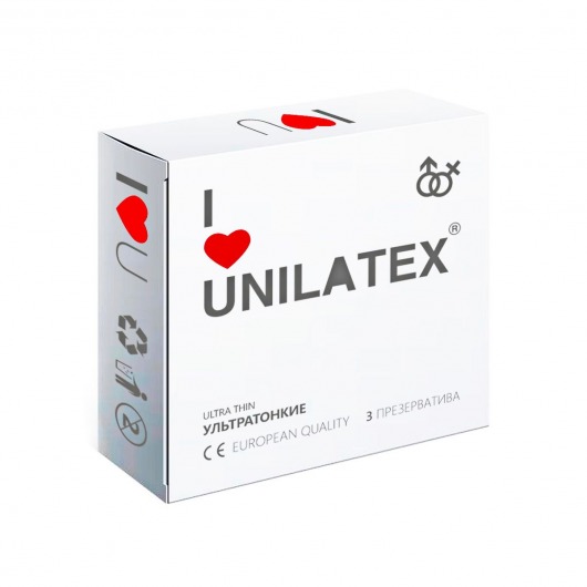 Ультратонкие презервативы Unilatex Ultra Thin - 3 шт. - Unilatex - купить с доставкой в Брянске