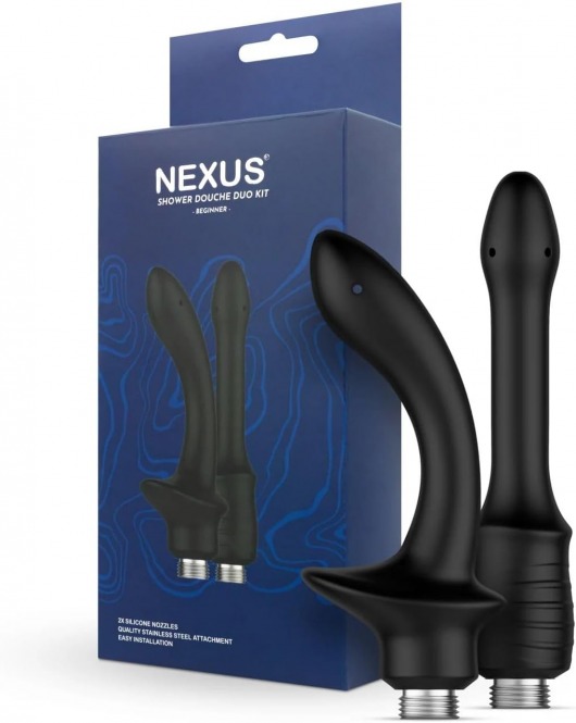 Набор из 2 насадок для анального душа Shower Douche Duo Kit Beginner - Nexus Range - купить с доставкой в Брянске