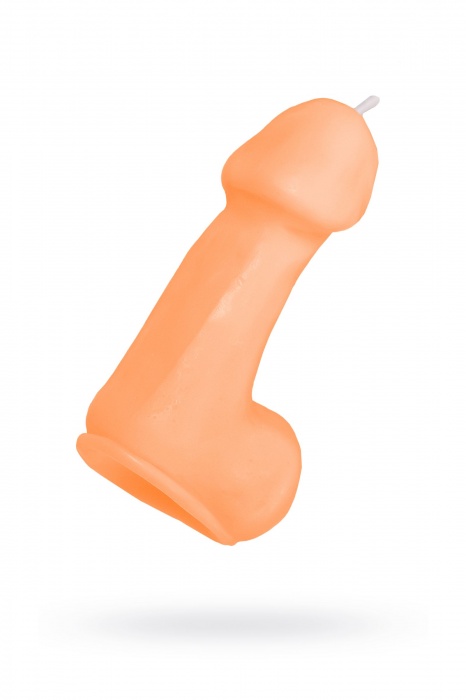 Оранжевая свеча в форме пениса - 47 гр. - Pecado - купить с доставкой в Брянске