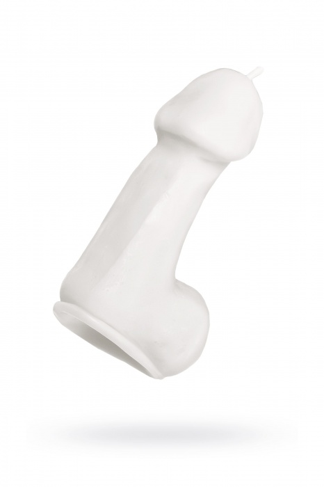 Белая свеча в форме пениса - 47 гр. - Pecado - купить с доставкой в Брянске