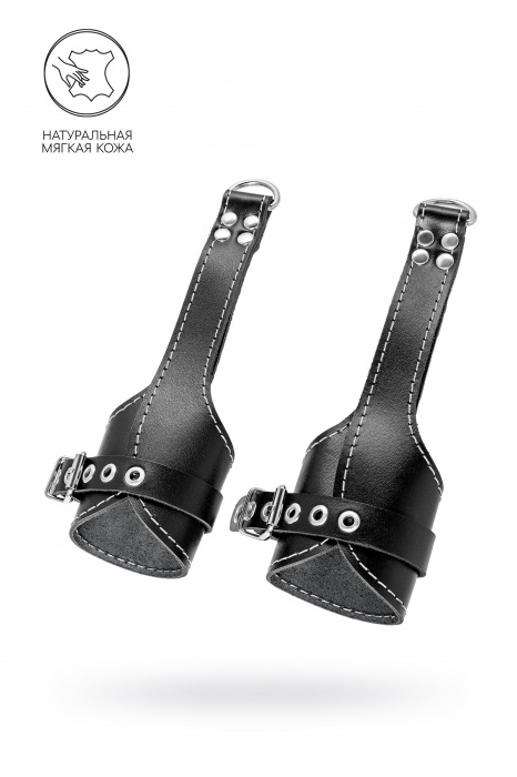 Черные подвесы с белой строчкой - Pecado - купить с доставкой в Брянске